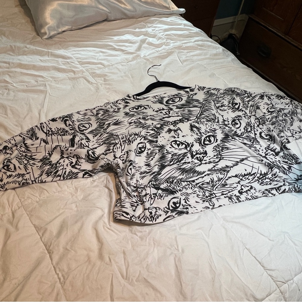 Vintage  “Like New” MOODS BY KRIZIA for The Limited  Cat face Shirt M circa 1986 - Picture 2 of 9